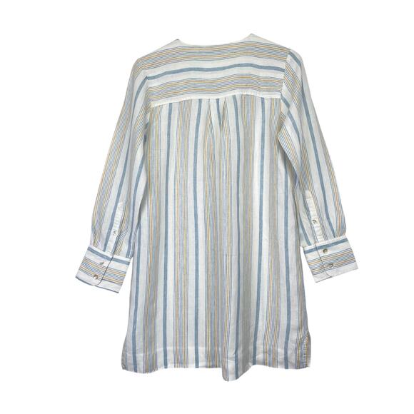 FAHERTY Beach Days Tunic Dress in Luciano Stripe 100% Linen Womens S Beach Boho - Picture 4 of 10